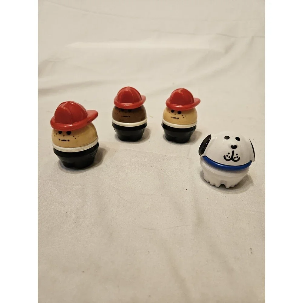 Vintage Little Tikes Tykes Toddle Tots Dalmation Firemen Chunky People Set of 4